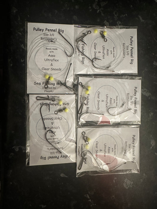 Sea fishing rigs 3/0 pulley pennel x10